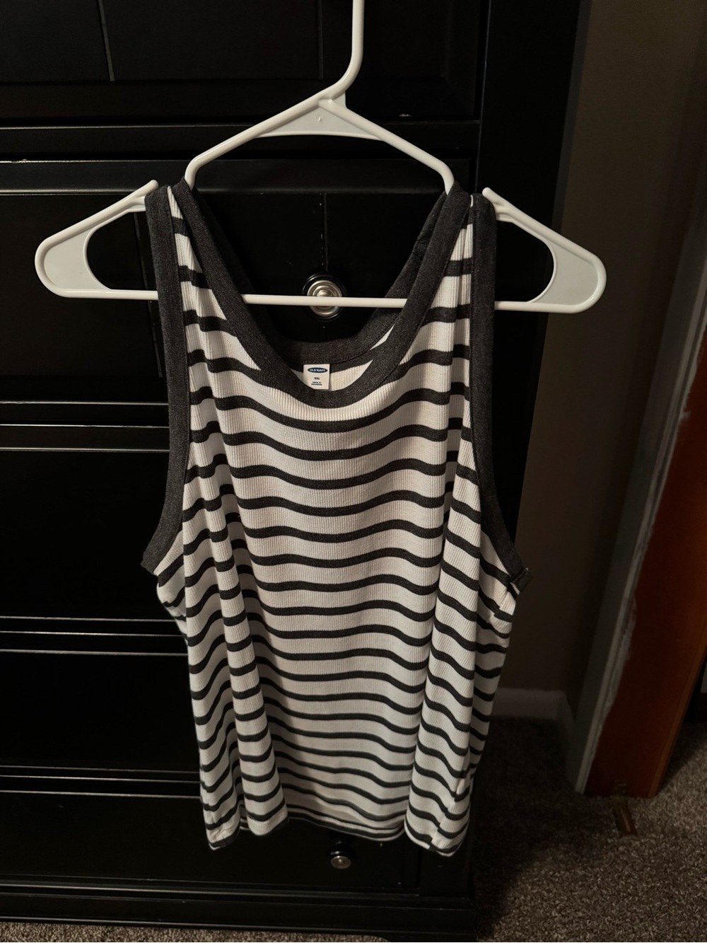 Old Navy Black and White Striped Tank Top